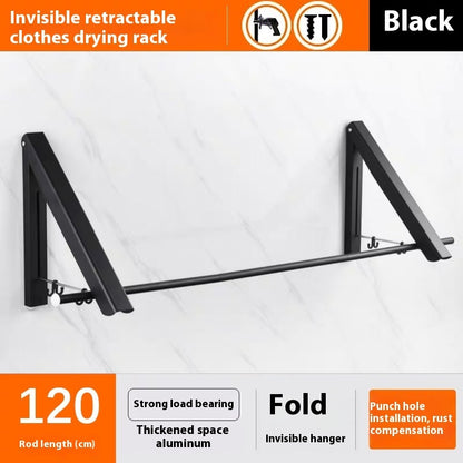 Wall-Mounted Foldable Drying Rack – Space Aluminum, Heavy-Duty & Space-Saving