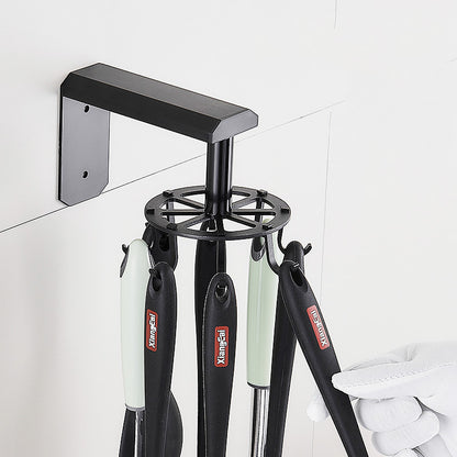 Rotating Hook Rack with 6 Hooks – Space Aluminum Wall Organizer, No-Drill