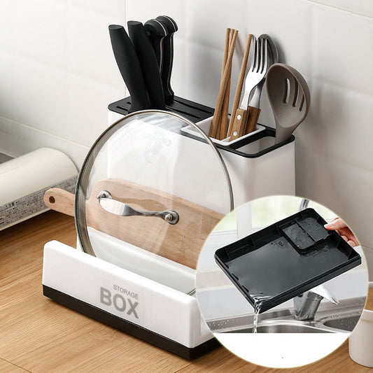 Kitchen Tableware & Knife Organizer – Desktop Storage Rack for Utensils