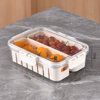 Divided Snack Box with Lid – Portable Food Container for Fruits, Nuts & Snacks