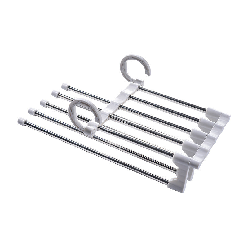 Telescopic Folding Pants Hanger – Stainless Steel Space-Saving Closet Organizer