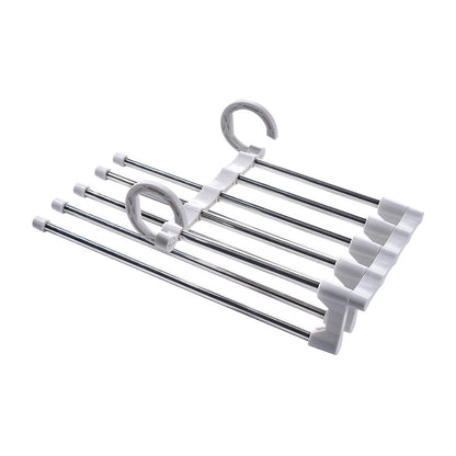 Telescopic Folding Pants Hanger – Stainless Steel Space-Saving Closet Organizer