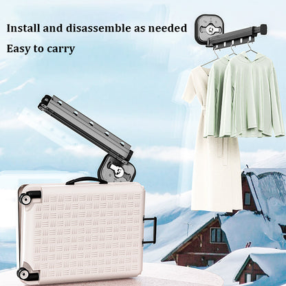 Wall-Mounted Folding Drying Rack – Suction Cup Aluminum Retractable Clothes Hanger
