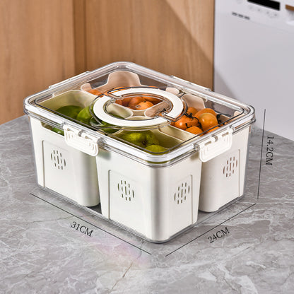 Divided Snack Box with Lid – Portable Food Container for Fruits, Nuts & Snacks