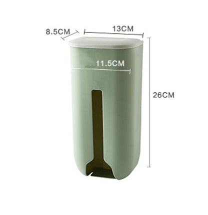 Wall-Mounted Plastic Bag Storage Box – Large Capacity, No-Drill Organizer