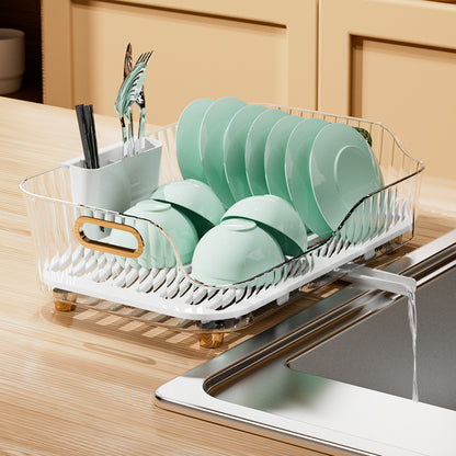 Multifunctional Dish Draining Rack – Portable Kitchen Organizer with Free Installation