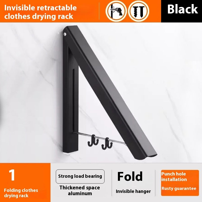 Wall-Mounted Foldable Drying Rack – Space Aluminum, Heavy-Duty & Space-Saving