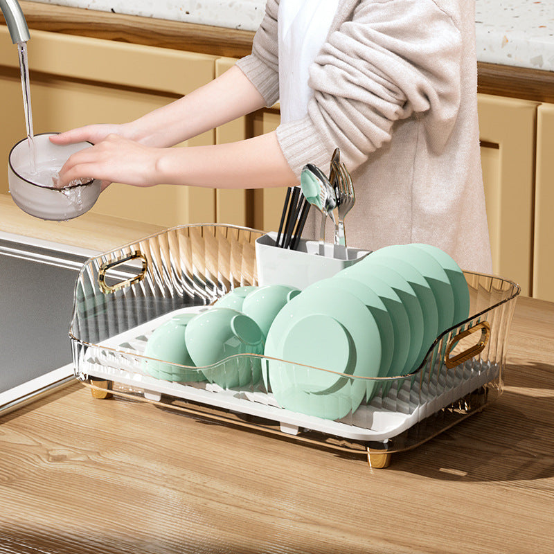 Multifunctional Dish Draining Rack – Portable Kitchen Organizer with Free Installation