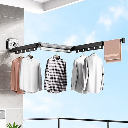 Wall-Mounted Folding Drying Rack – Suction Cup Aluminum Retractable Clothes Hanger