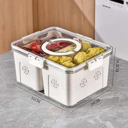 Divided Snack Box with Lid – Portable Food Container for Fruits, Nuts & Snacks