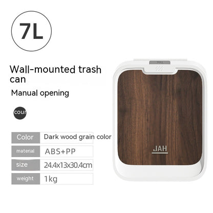 Wall-Mounted Smart Trash Can – 7L Space-Saving Design with Lid