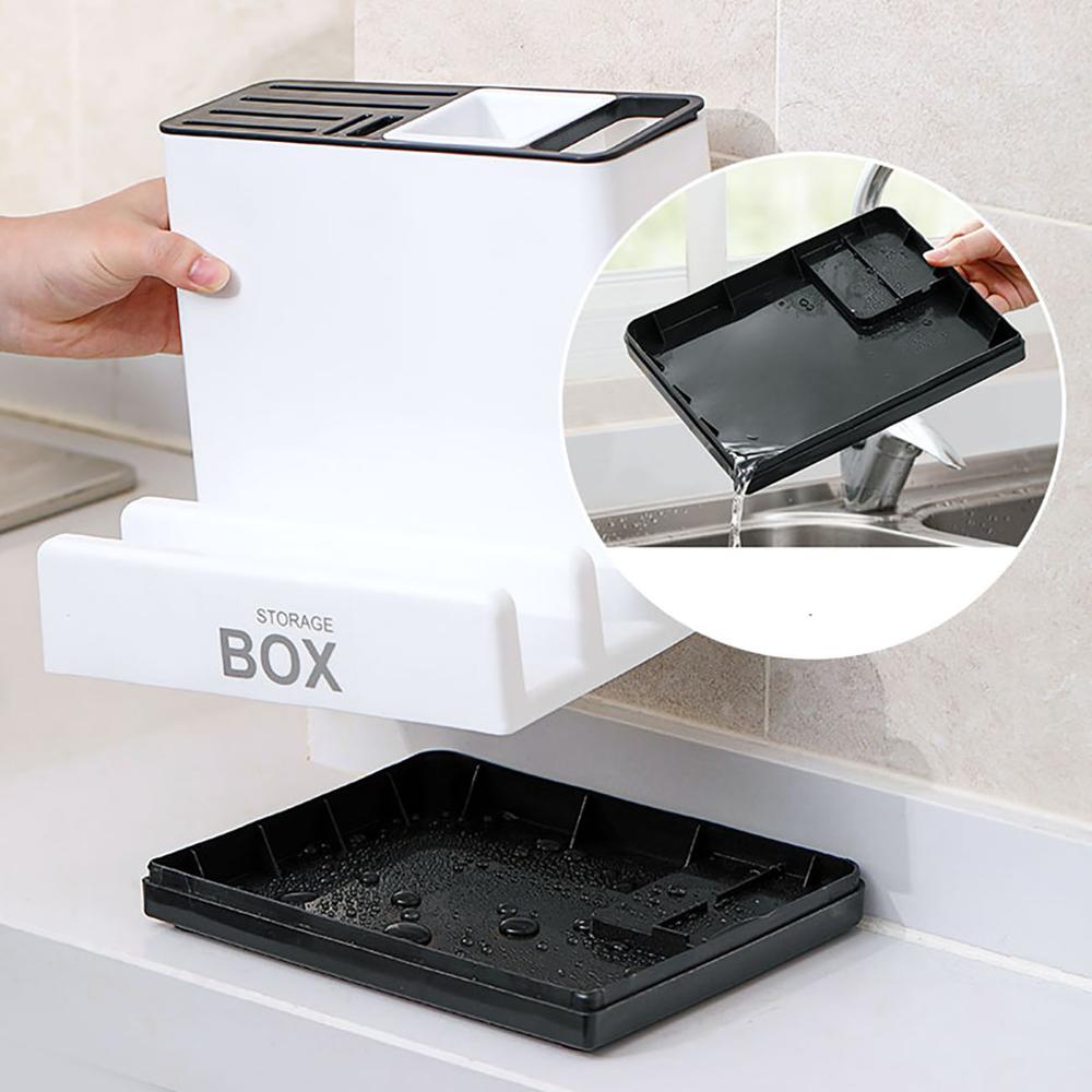 Kitchen Tableware & Knife Organizer – Desktop Storage Rack for Utensils