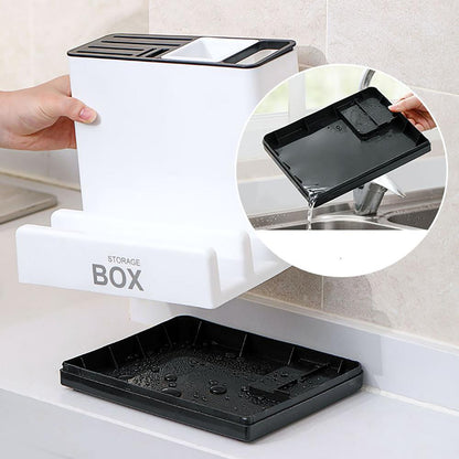 Kitchen Tableware & Knife Organizer – Desktop Storage Rack for Utensils