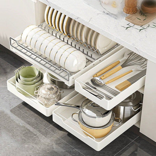 Pull-Out Cabinet Storage Rack – Stainless Steel Kitchen Organizer (43 cm)