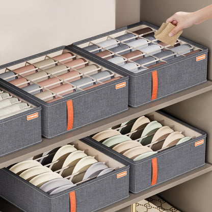 Closet Organizer Storage Box – Foldable Drawer Divider for Underwear, Socks & Bras