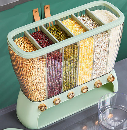 Grain Storage Box with Compartments – Nordic Style Food Organizer