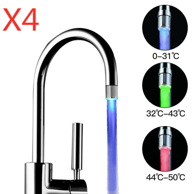 LED Temperature Sensitive Faucet Light – 3-Color Water Temperature Indicator