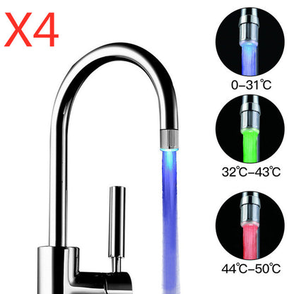 LED Temperature Sensitive Faucet Light – 3-Color Water Temperature Indicator