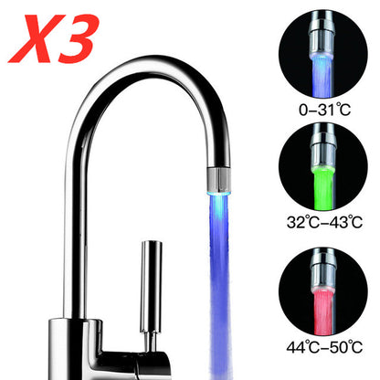 LED Temperature Sensitive Faucet Light – 3-Color Water Temperature Indicator