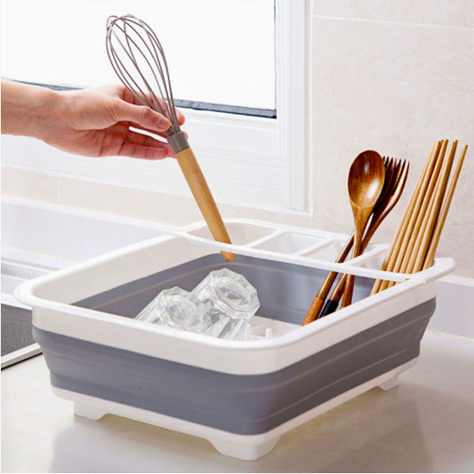 Folding Dish Drying Rack – Space-Saving Kitchen Drainer for Plates & Tableware