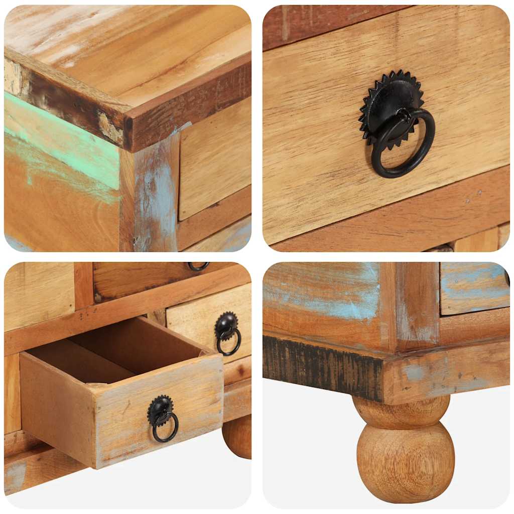 Coffee Table 70 cm – Reclaimed Mango Wood with Vintage Industrial Style