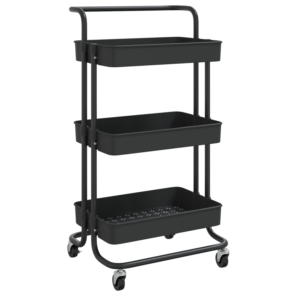 3-Tier Rolling Storage Trolley – Multi-Purpose Kitchen & Home Organizer with Lockable Wheels