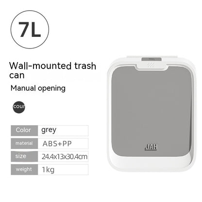 Wall-Mounted Smart Trash Can – 7L Space-Saving Design with Lid