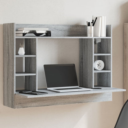 Wall-Mounted Desk 105 cm – Space-Saving Wooden Workstation with Storage