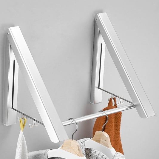 Wall-Mounted Foldable Drying Rack – Space Aluminum, Heavy-Duty & Space-Saving