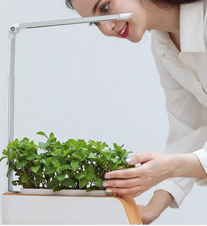 Indoor Hydroponic Planter with LED Grow Light – Smart ABS Flower & Vegetable Pot
