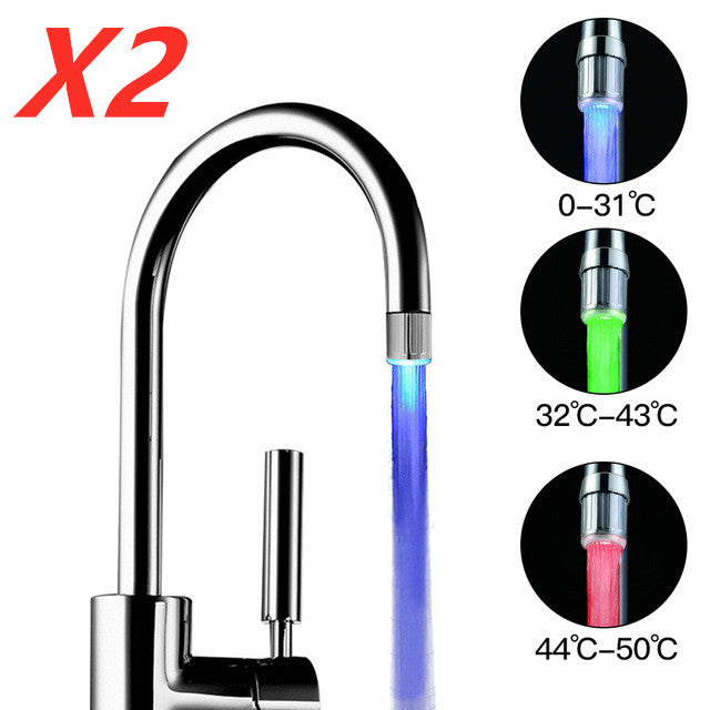 LED Temperature Sensitive Faucet Light – 3-Color Water Temperature Indicator