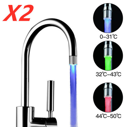 LED Temperature Sensitive Faucet Light – 3-Color Water Temperature Indicator