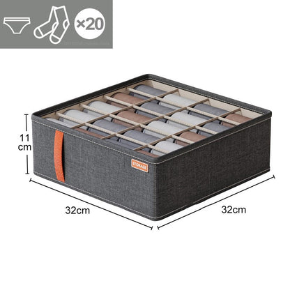 Closet Organizer Storage Box – Foldable Drawer Divider for Underwear, Socks & Bras