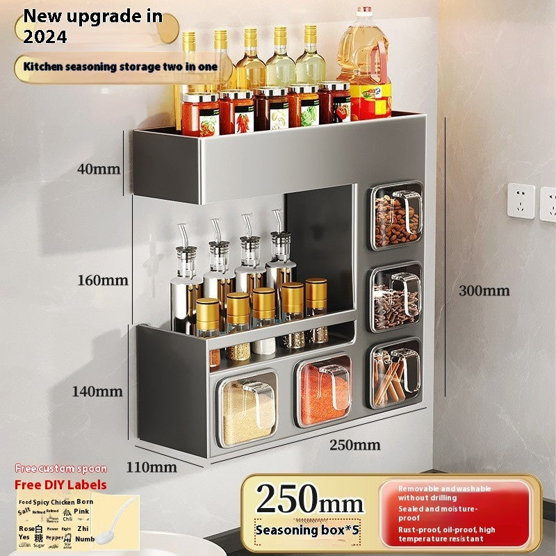 Wall-Mounted Kitchen Storage Rack – Modular Stainless Steel Organizer for Bottles & Cans