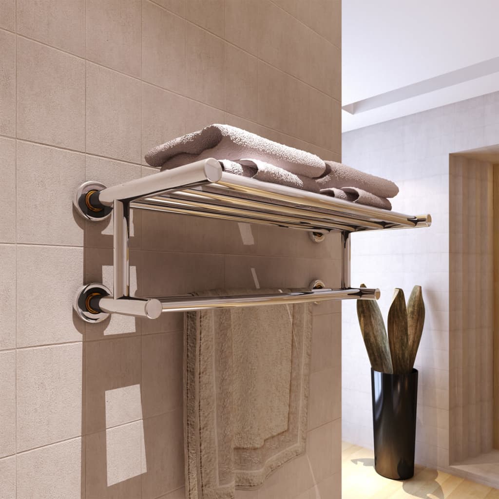 Wall-Mounted Towel Rack with 6 Bars – Stainless Steel Bathroom Organizer