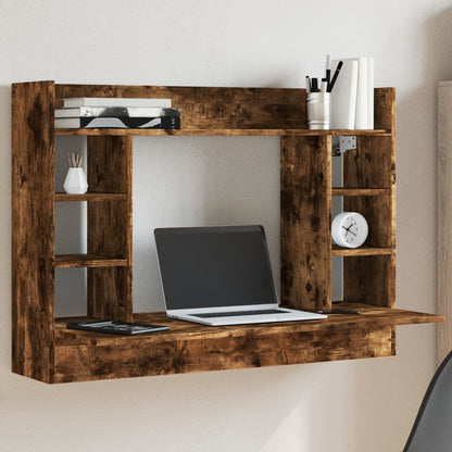 Wall-Mounted Desk 105 cm – Space-Saving Wooden Workstation with Storage