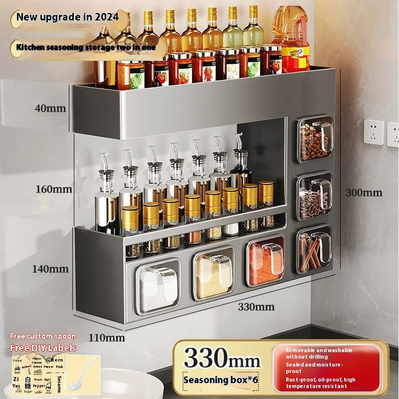 Wall-Mounted Kitchen Storage Rack – Modular Stainless Steel Organizer for Bottles & Cans