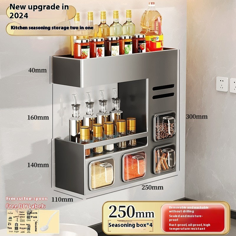 Wall-Mounted Kitchen Storage Rack – Modular Stainless Steel Organizer for Bottles & Cans