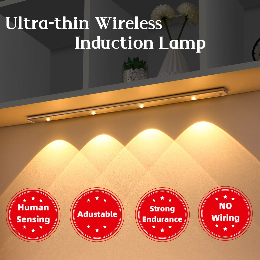 USB Rechargeable Motion Sensor LED Light – Ultra-Thin Wireless Cabinet & Wardrobe Light
