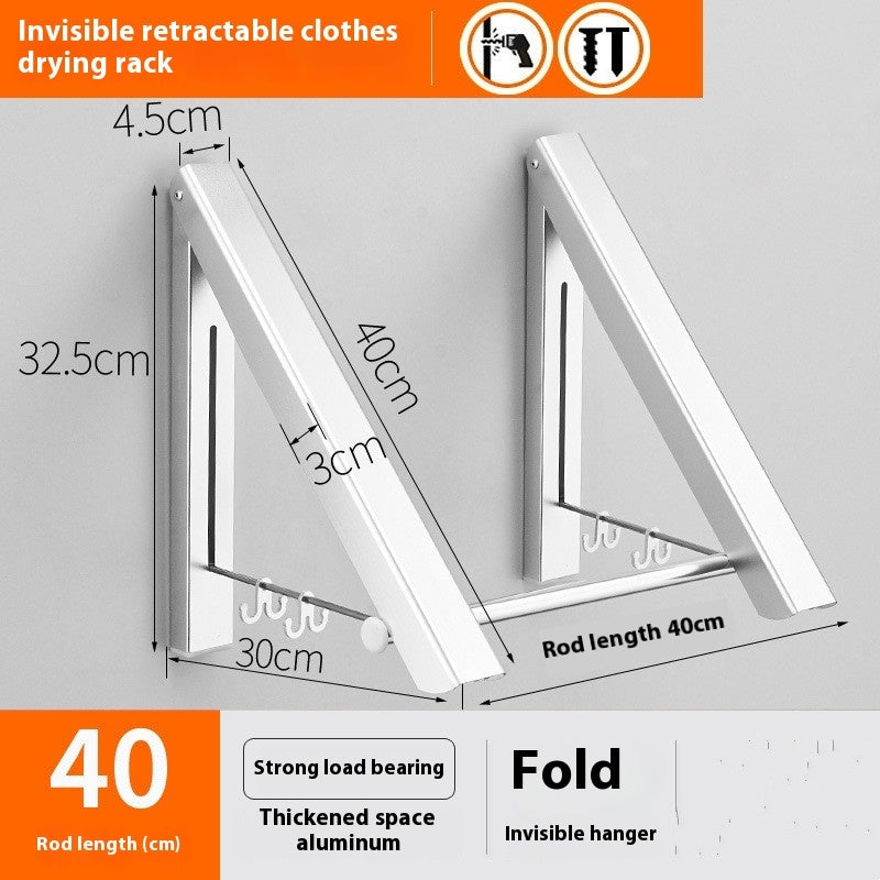 Wall-Mounted Foldable Drying Rack – Space Aluminum, Heavy-Duty & Space-Saving