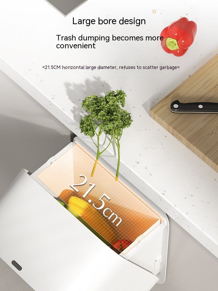 Wall-Mounted Smart Trash Can – 7L Space-Saving Design with Lid