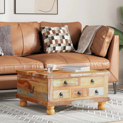 Coffee Table 70 cm – Reclaimed Mango Wood with Vintage Industrial Style