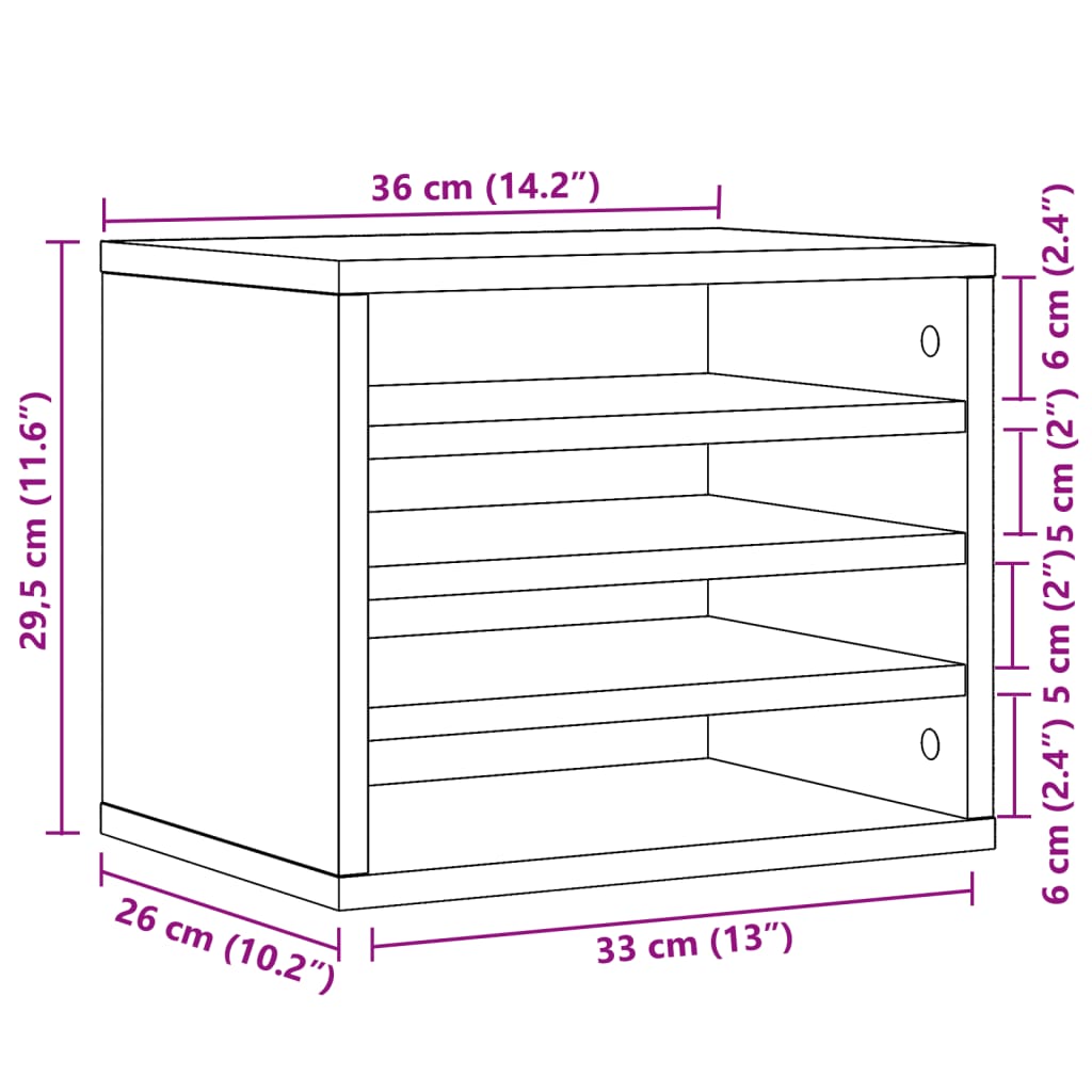 Desk Organizer 36 x 26 x 29.5 cm – Engineered Wood Office Storage (Sonoma Oak Finish)