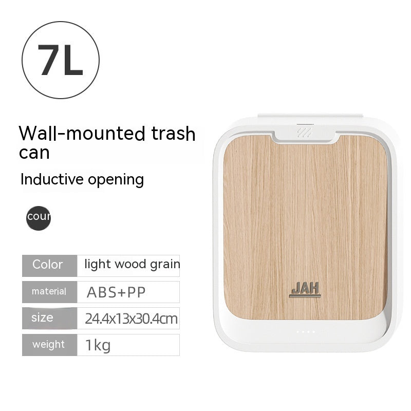 Wall-Mounted Smart Trash Can – 7L Space-Saving Design with Lid