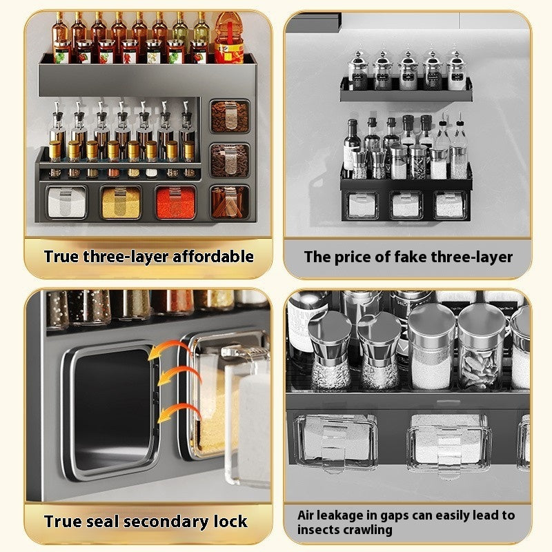 Wall-Mounted Kitchen Storage Rack – Modular Stainless Steel Organizer for Bottles & Cans