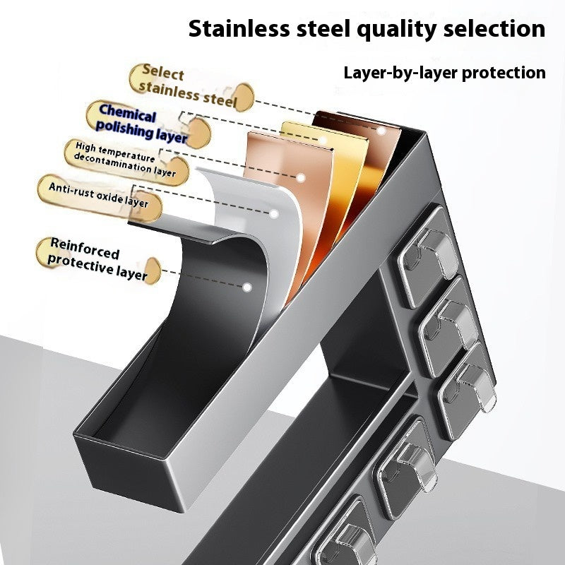 Wall-Mounted Kitchen Storage Rack – Modular Stainless Steel Organizer for Bottles & Cans