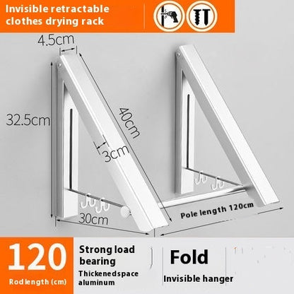 Wall-Mounted Foldable Drying Rack – Space Aluminum, Heavy-Duty & Space-Saving
