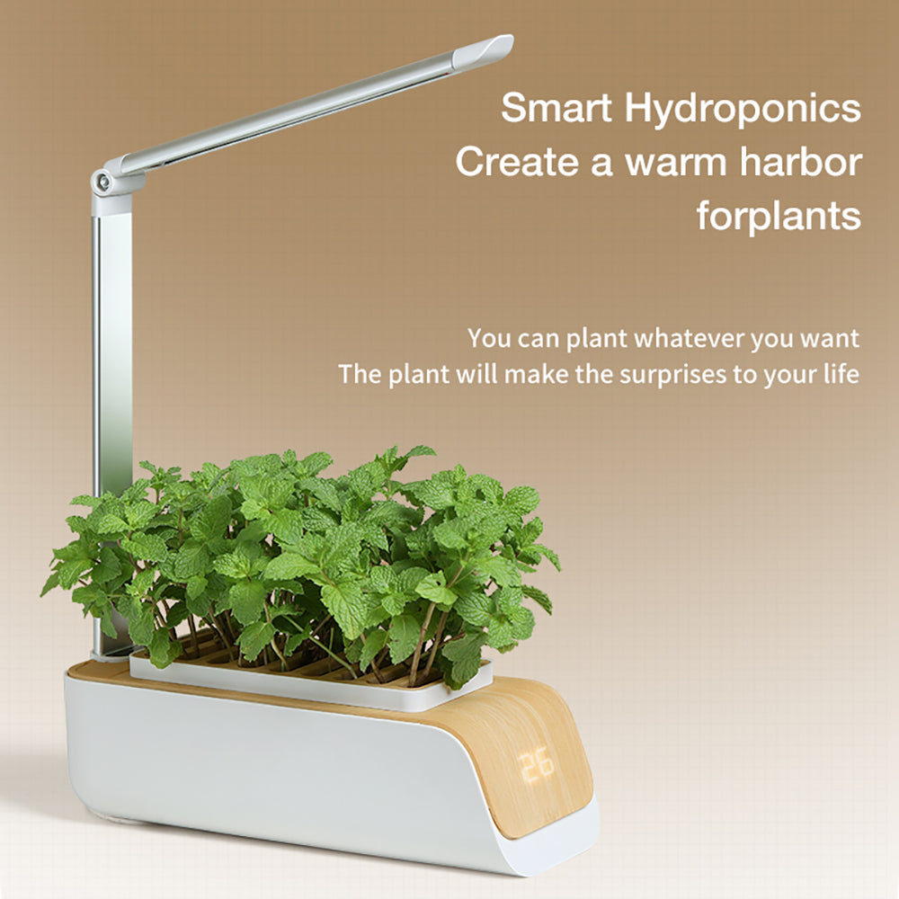 Indoor Hydroponic Planter with LED Grow Light – Smart ABS Flower & Vegetable Pot