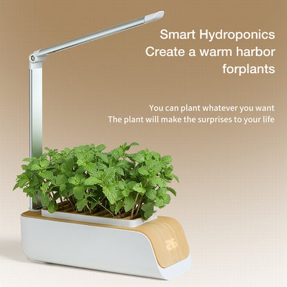 Indoor Hydroponic Planter with LED Grow Light – Smart ABS Flower & Vegetable Pot
